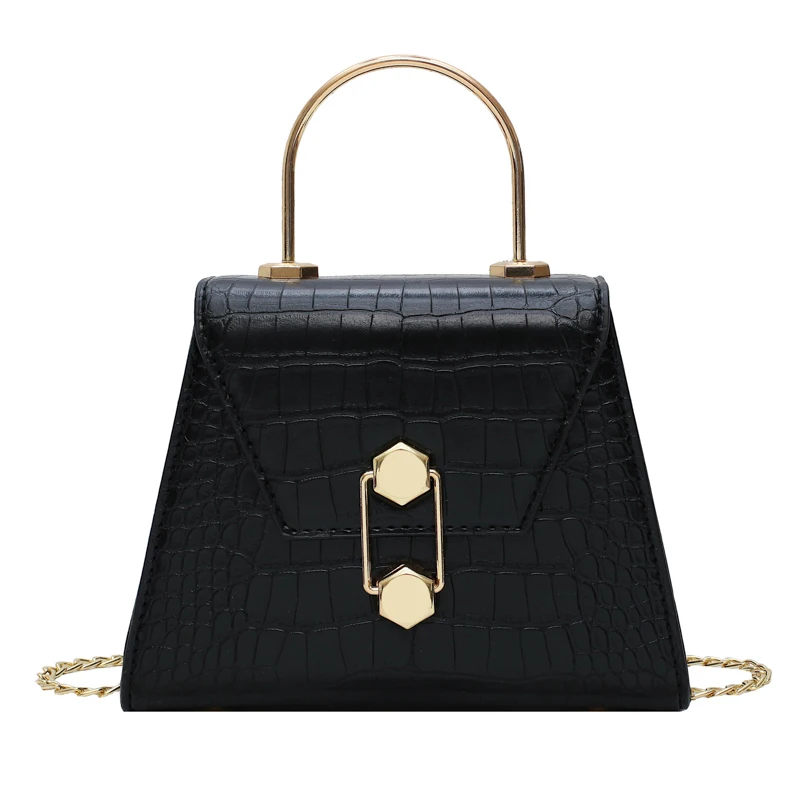 

StonePattern Leather Crossbody Bags Women Totes With Metal Handle Lady Shoulder Bags Messenger Bag Women luxury Handbags