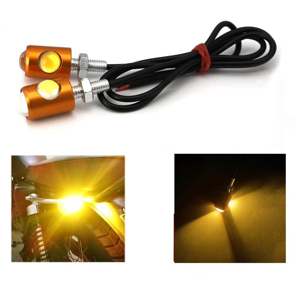 

2Pcs Brights LED Motorcycle Signal Lamp Super Bright LED Car Number License Plate Bolt Screw Tail Rear Light Brake Fog Lamp Bulb