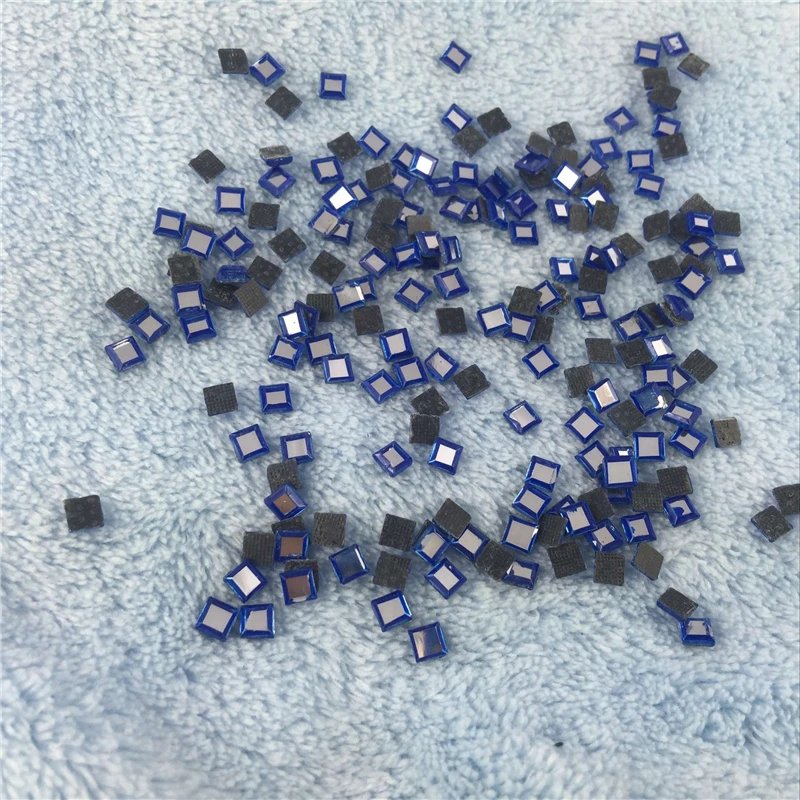 Зеркальные синие Квадратные бусины с плоской задней поверхностью 300 1440 шт. S4 * 4