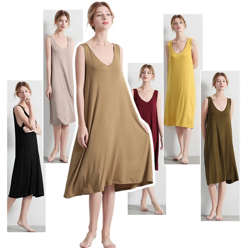 Elifashion новое летнее женское однотонное платье без рукавов домашняя одежда пижамы