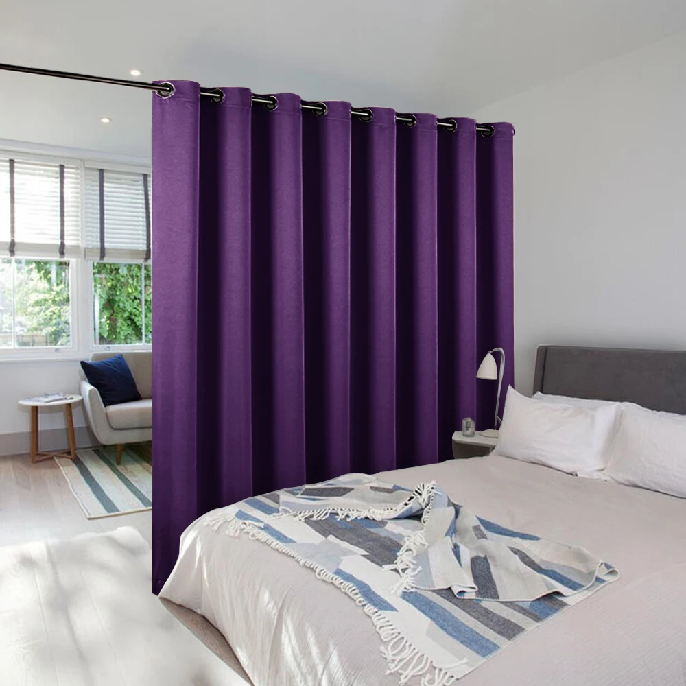 Purple NICETOWN, 1 шт., перегородка для комнаты, занавеска, блок, полная конфиденциальность, готовая для кафе, офиса, отеля, светильник, занавеска - Цвет: Purple