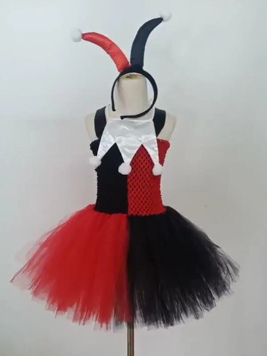 Платье пачка для девочек Harley Quinn отряд самоубийц красное черное платье карнавал