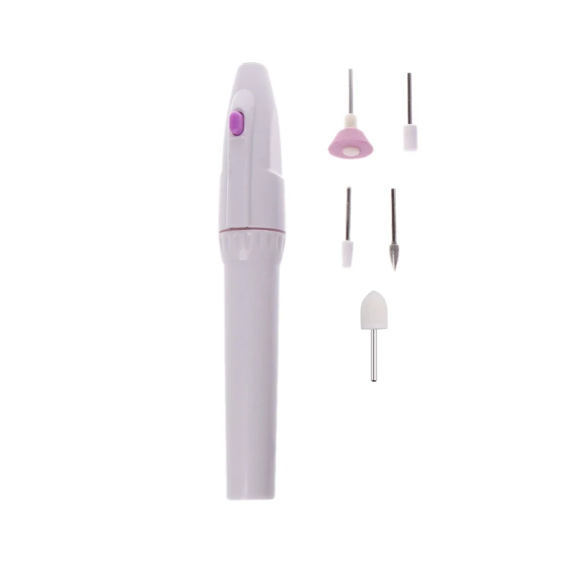 Горячая электрическая маникюр ногтей дрель файл ручка + 5 насадок в 1 педикюр