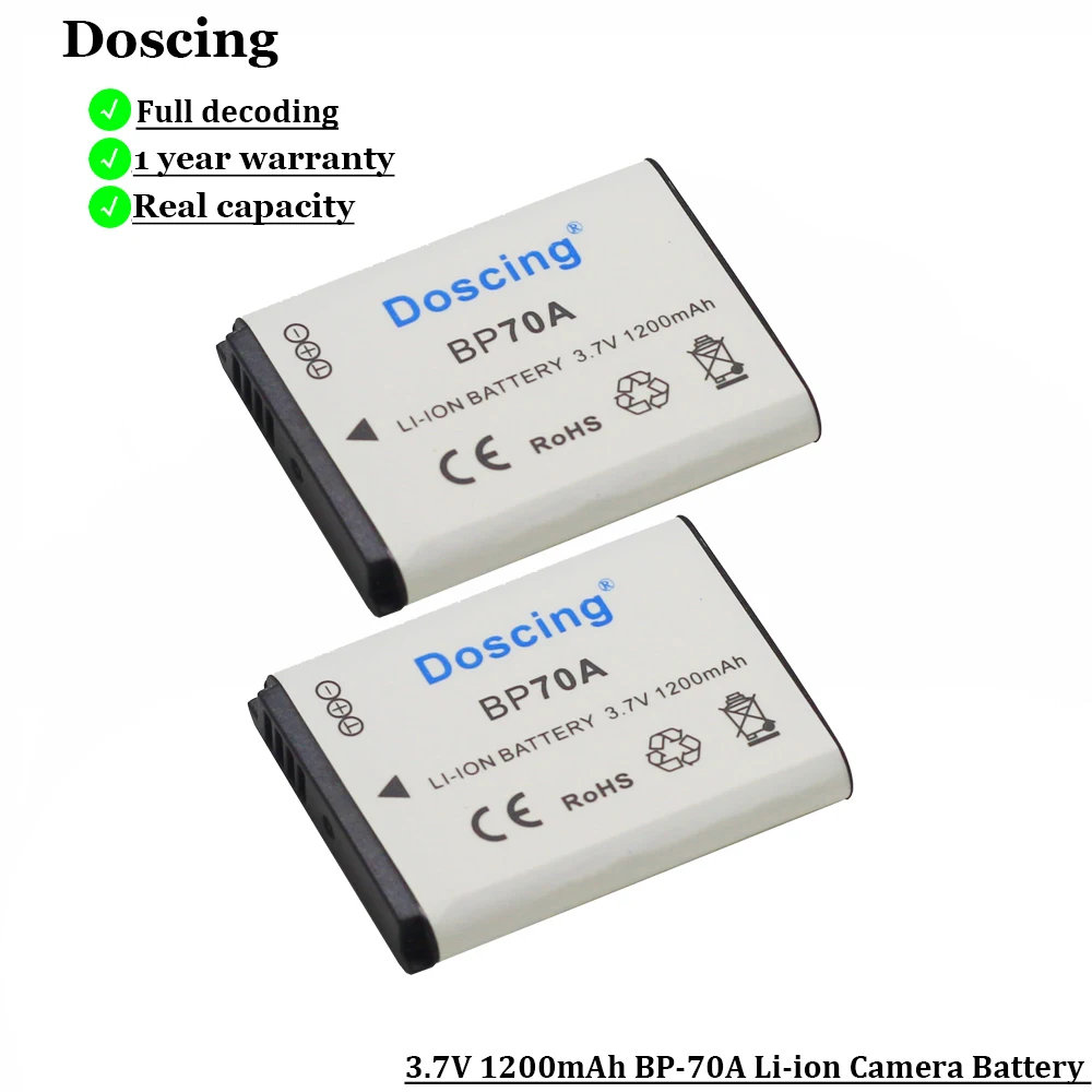 2 шт. 1200 мАч BP 70A BP70A батарея для камеры SAMSUNG AQ100 DV150F ES65 ES67 ES70 ES71 ES73 ES74 ES75 ES80 MV800 оптовая