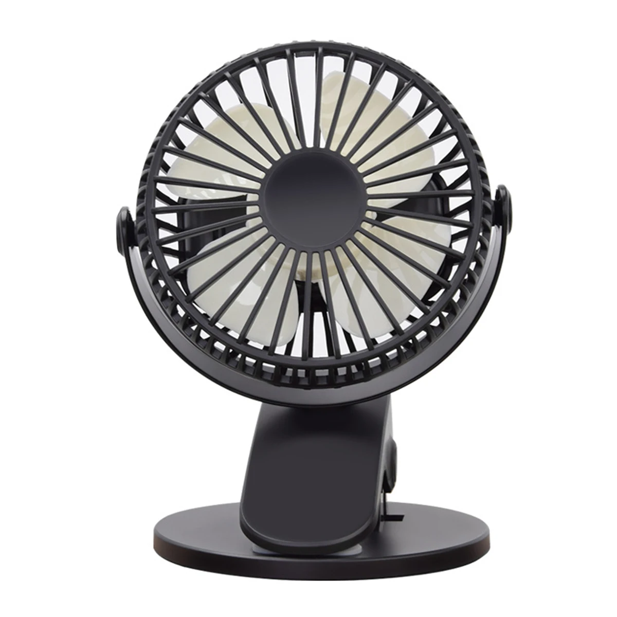 

Portable Clip-on USB Desk Fan 360°Rotation Air Cooler Personal Rechargeable Table-Top Fan with 1200mAh battery