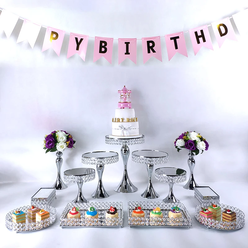 Серебристо золотые красивый поднос 2 уровня 3 яруса кружевных подставка для