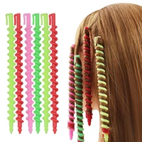 40pcs long spiral hair curlers no heat spiral curls styling rollers accessories for home salon diy hairstyling random colors