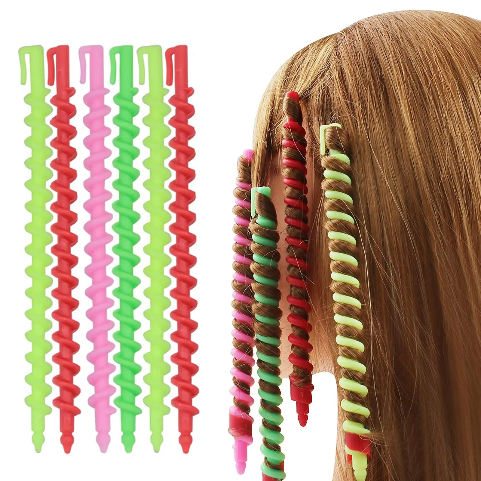 Длинные спиральные бигуди для волос 40 шт. без нагрева Спиральные Кудри ролики