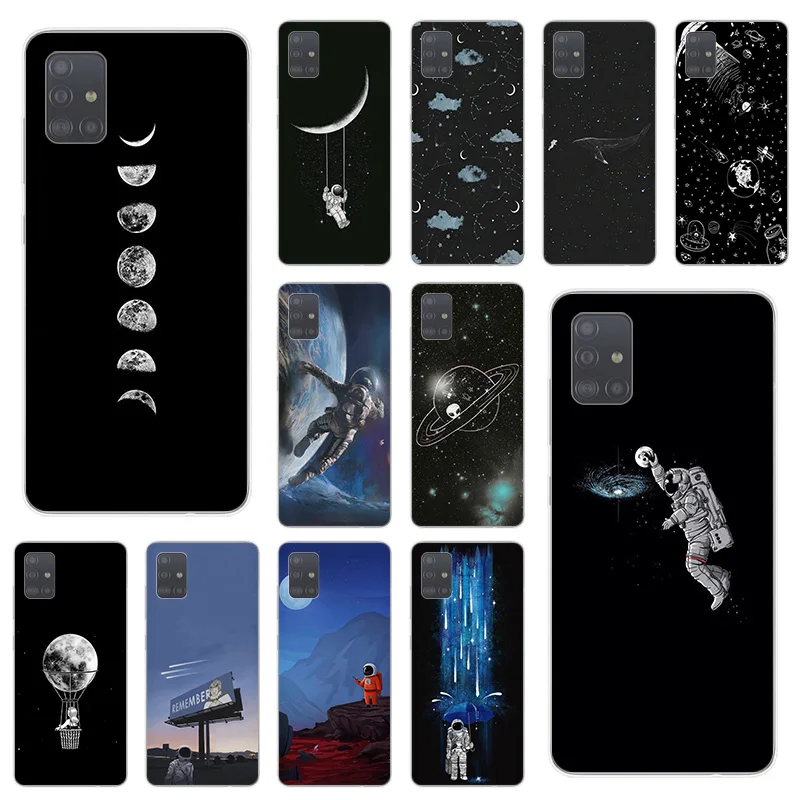 

Soft Phone Case for Samsung Galaxy A52 A72 A51 A50 A70 A71 A21 A22 A42 A31 A40 A41 A11 A12 A32 A20 Astronaut Moon Universe Cover
