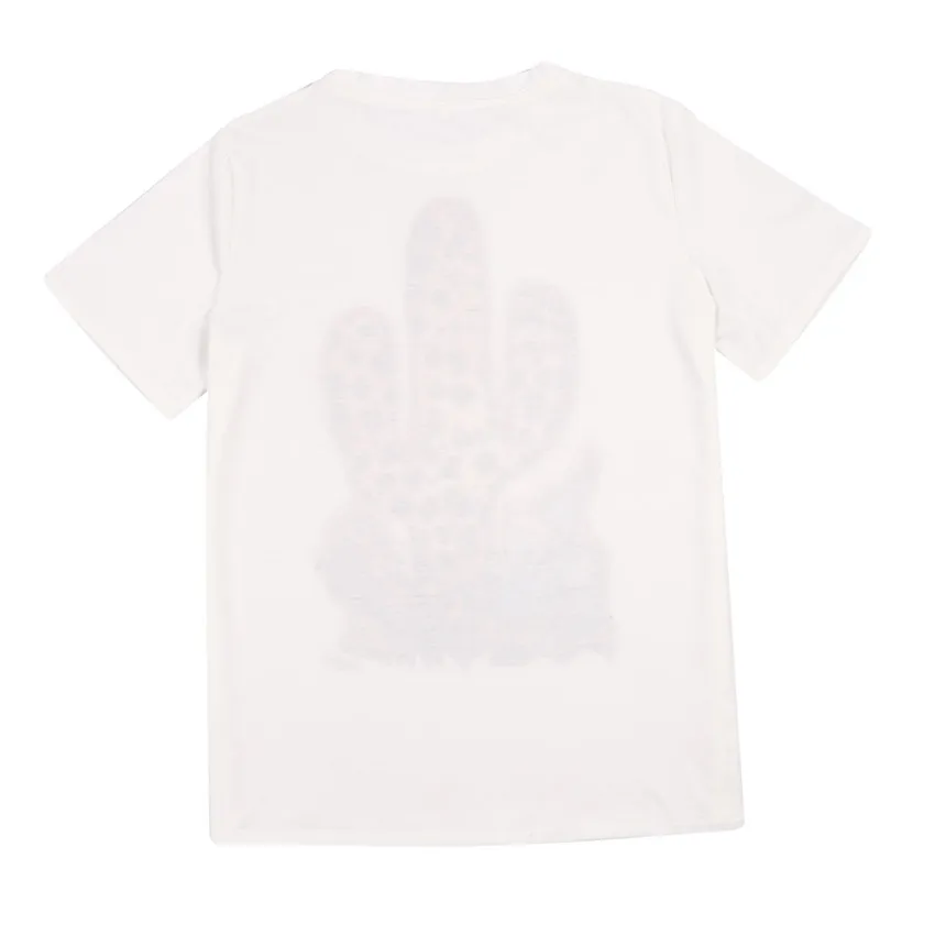 Женская футболка с короткими рукавами белая леопардовым принтом кактуса модная