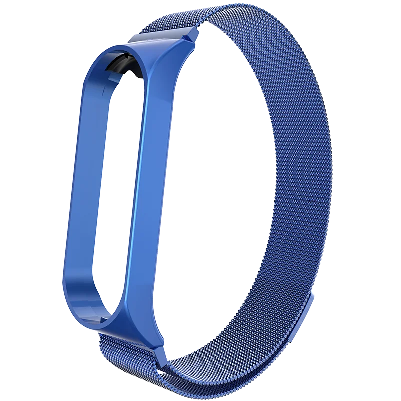 dark blue Mi Band 4 ремешок обновленный Магнитный Миланский Браслет из нержавеющей стали роскошный ремешок на запястье для MiBand 4/3 умный Браслет - Цвет: dark blue