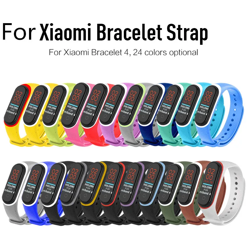 Силиконовый ремешок для часов Xiaomi Mi Band 4 22 цвета сменный из ТПУ смарт браслет