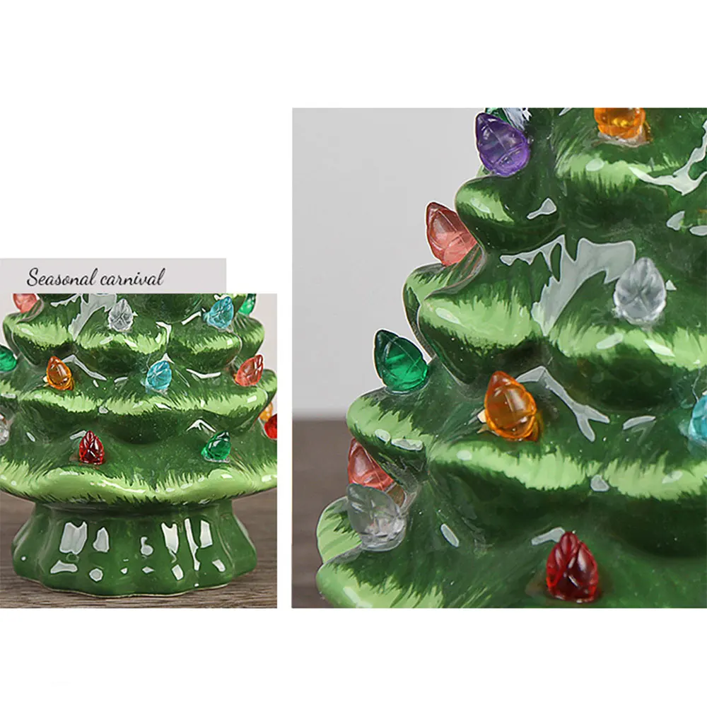 Новогодняя светильник ящаяся керамическая Рождественская елка настольное