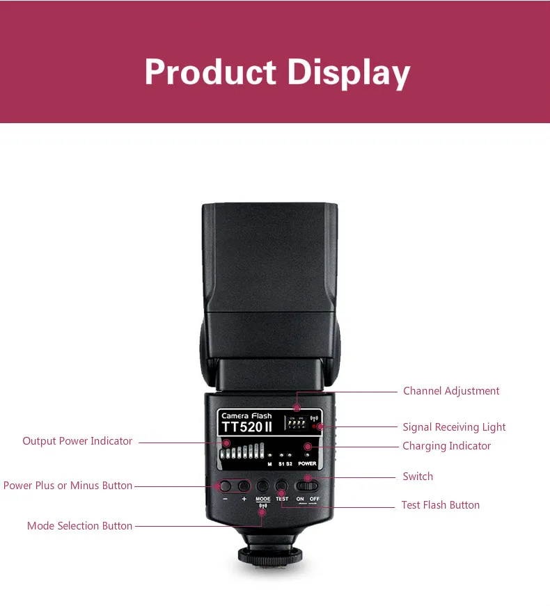 Godox камера вспышка TT520II со встроенным 433 МГц беспроводным сигналом для Canon Nikon Pentax Olympus DSLR camera s Speedlite