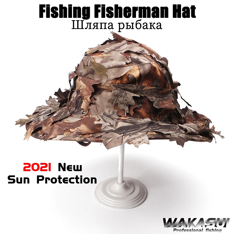 

2021New Fishing Accessorie 3D Unisex Camouflage Bionic Leaf Hat Hunting Jungle Woodland Fishing Camo Cap Outdoor Sun protection