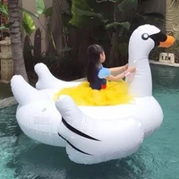 inflatable giant swan floating rideable swimming pool toy float raft 150cm for both adults child