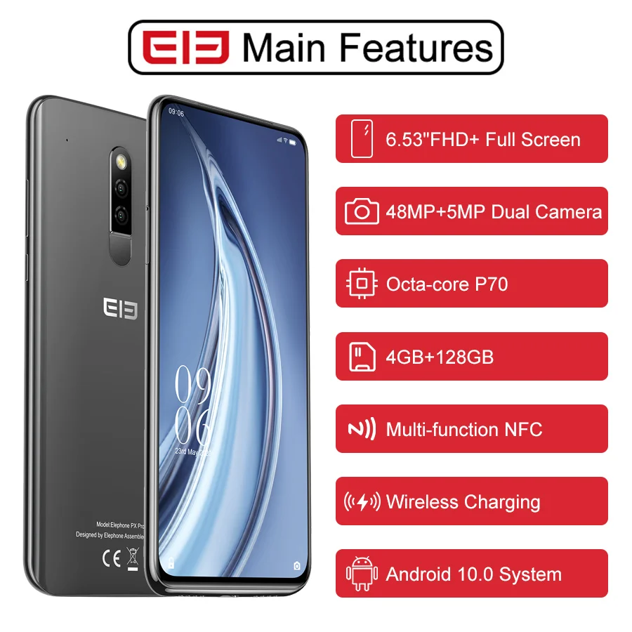 Elephone PX Pro мобильный телефон 4 Гб 128 ГБ Восьмиядерный процессор Helio P70 экран 6 53 дюйма