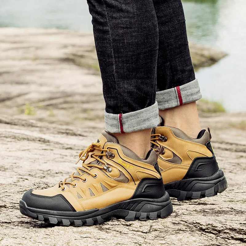 Plus Size 47 Tactical Boots Men Mountain Hiking Shoes Waterproof Outdoor Sports Sneakers Male Wearable Anti-skid Hunting Boots