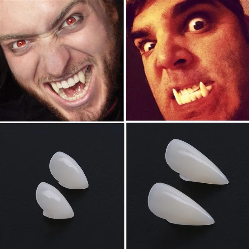 2pcs Vampire Teeth Fangs Toys Safe Resin Box Packed Halloween Dentures Cosplay Party Props Decoration Kid Adult | Игрушки и хобби