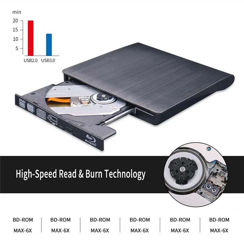 YAHEY USB 3 0 Внешний Blu ray плеер CD/DVD записывающее устройство оптический привод 3D