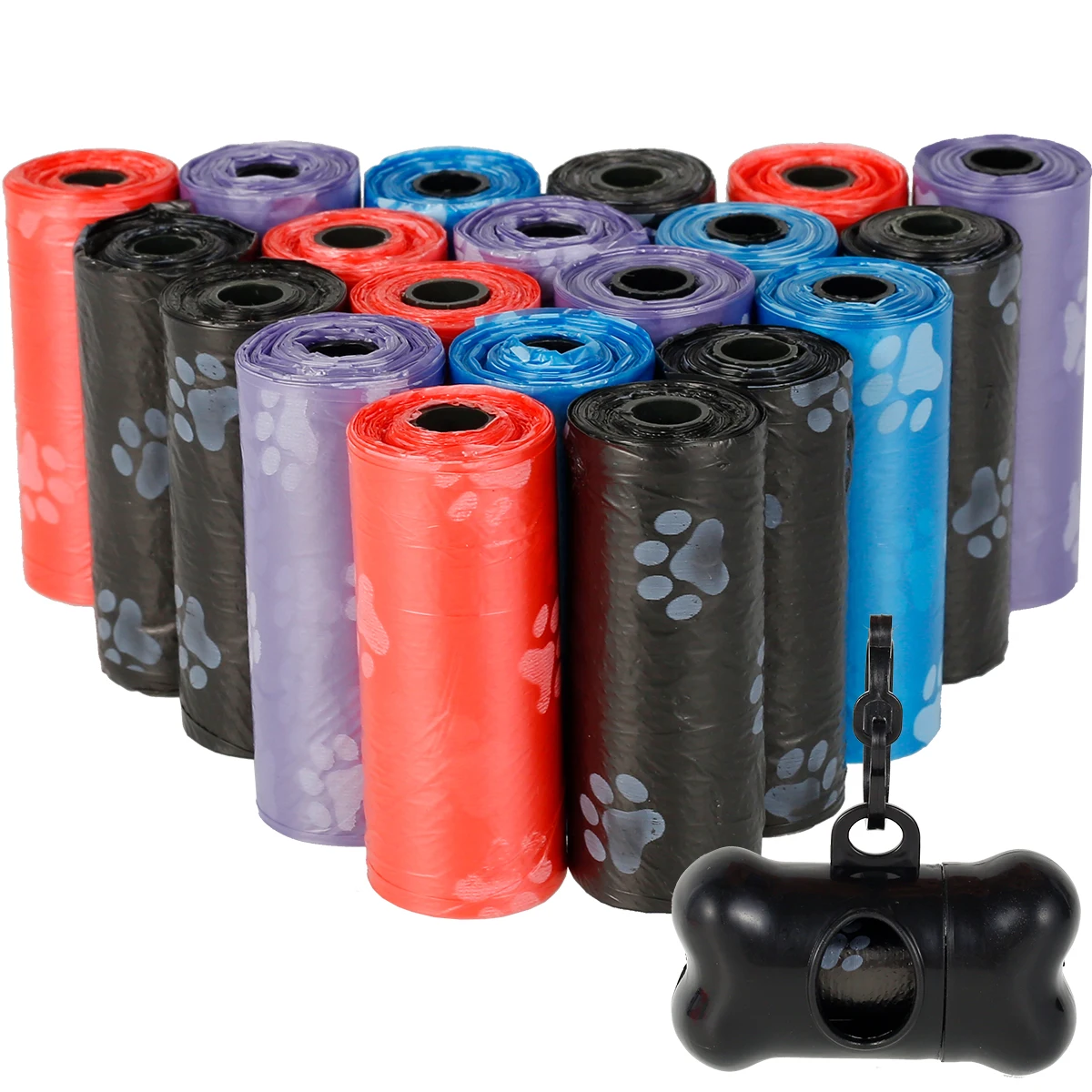 

20 рулонов, вместительная сумка для хранения отходов, переносные уличные герметичные пакеты для чистки отходов домашних животных с дозаторо...