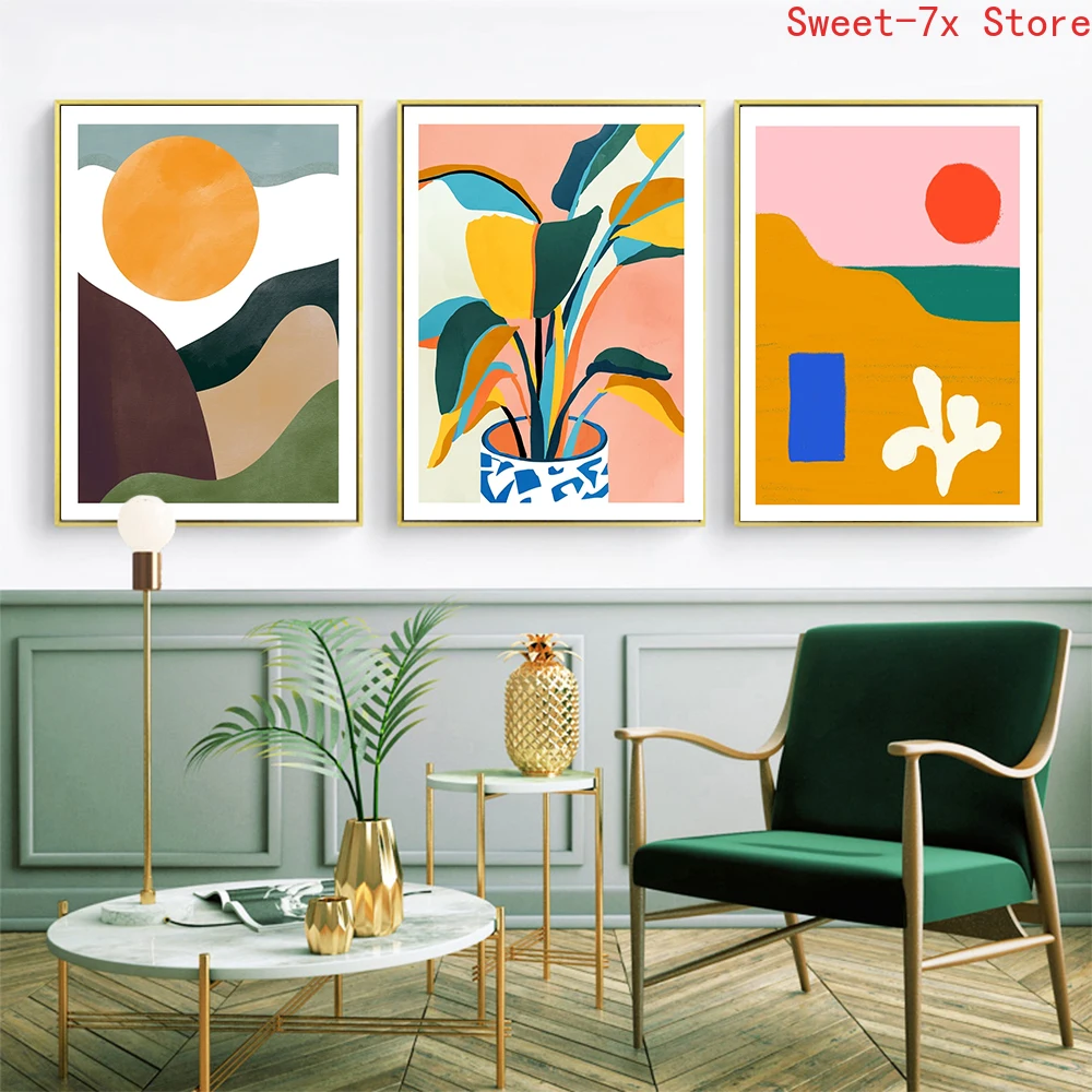 

Abstract Multicolored Geometric Canvas Painting Art Nordic Posters and Prints Wall Pictures for Living Room Decoration Frameless