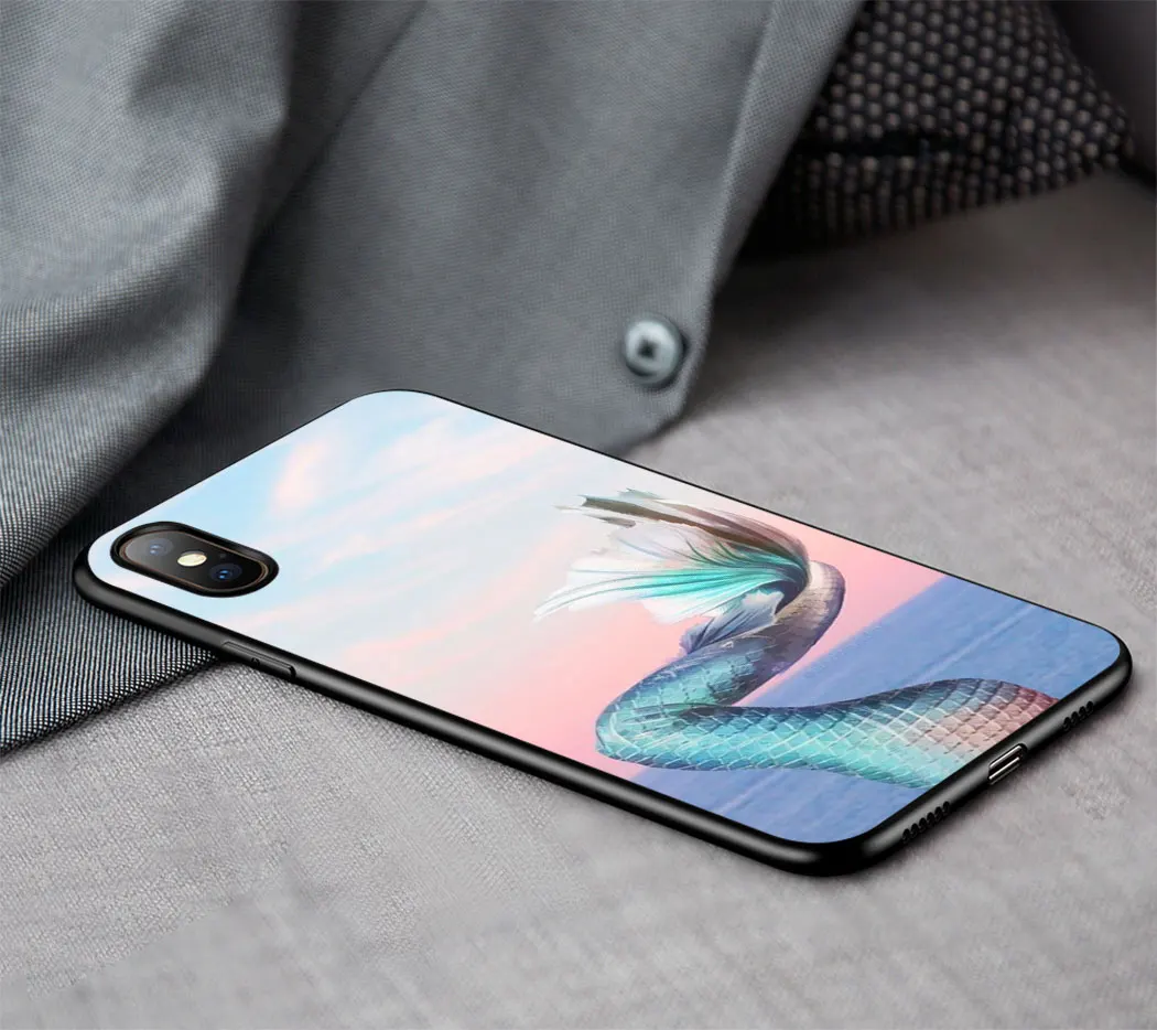 IYICAO Mermaid Tail Scale Soft Silicone Case for iPhone 11 Pro Max XR X XS 6 6S 7 8 Plus 5 5S SE Phone |