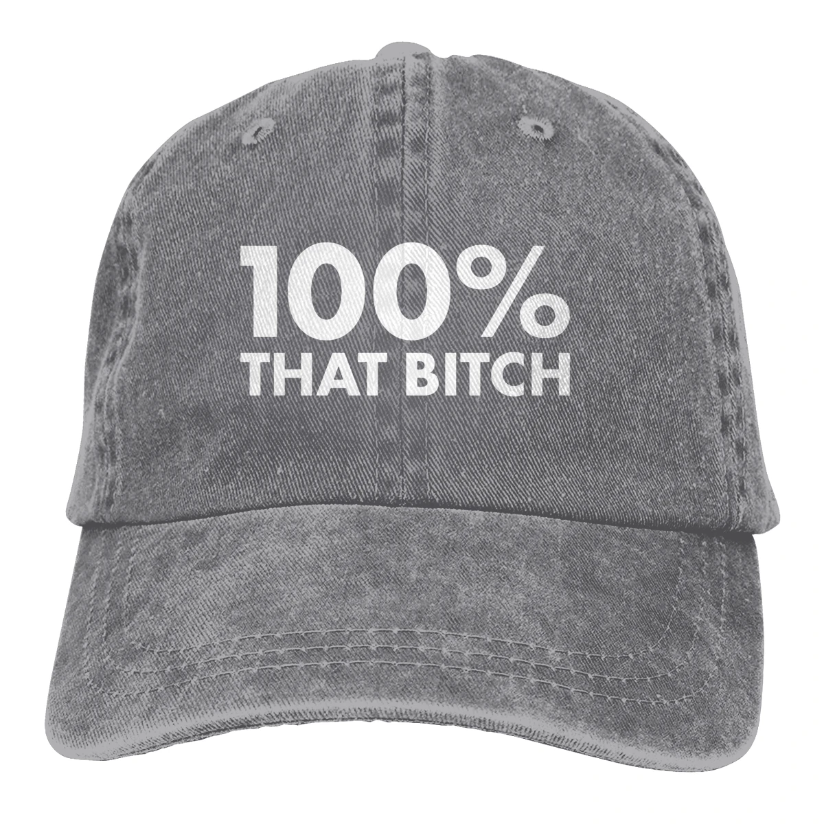 100% That Bitch Casquette Deep Heather унисекс мужская женская джинсовая бейсболка регулируемая
