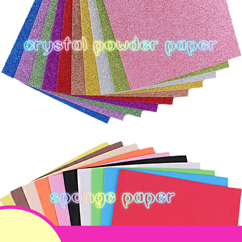 

10 шт./A4 различные цвета, цветная, прозрачная Порошковая или губчатая бумага, пенопластовая бумага, Тисненая Бумага ручной работы «сделай сам...