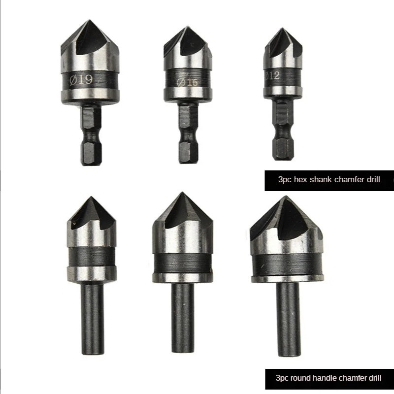 

3 шт., пятилезвия из углеродистой стали с шестигранным хвостовиком 90 градусов