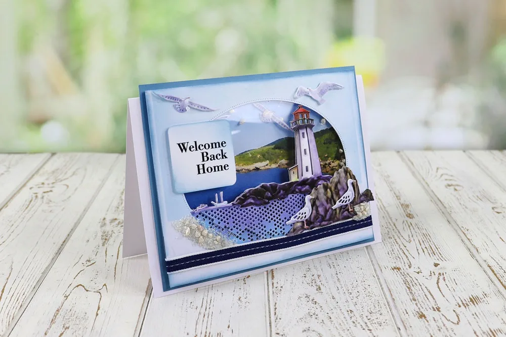 

Bird big goose tower cutting dies & stamps scrapbook dariy decoration stencil embossing template diy greeting card handmade
