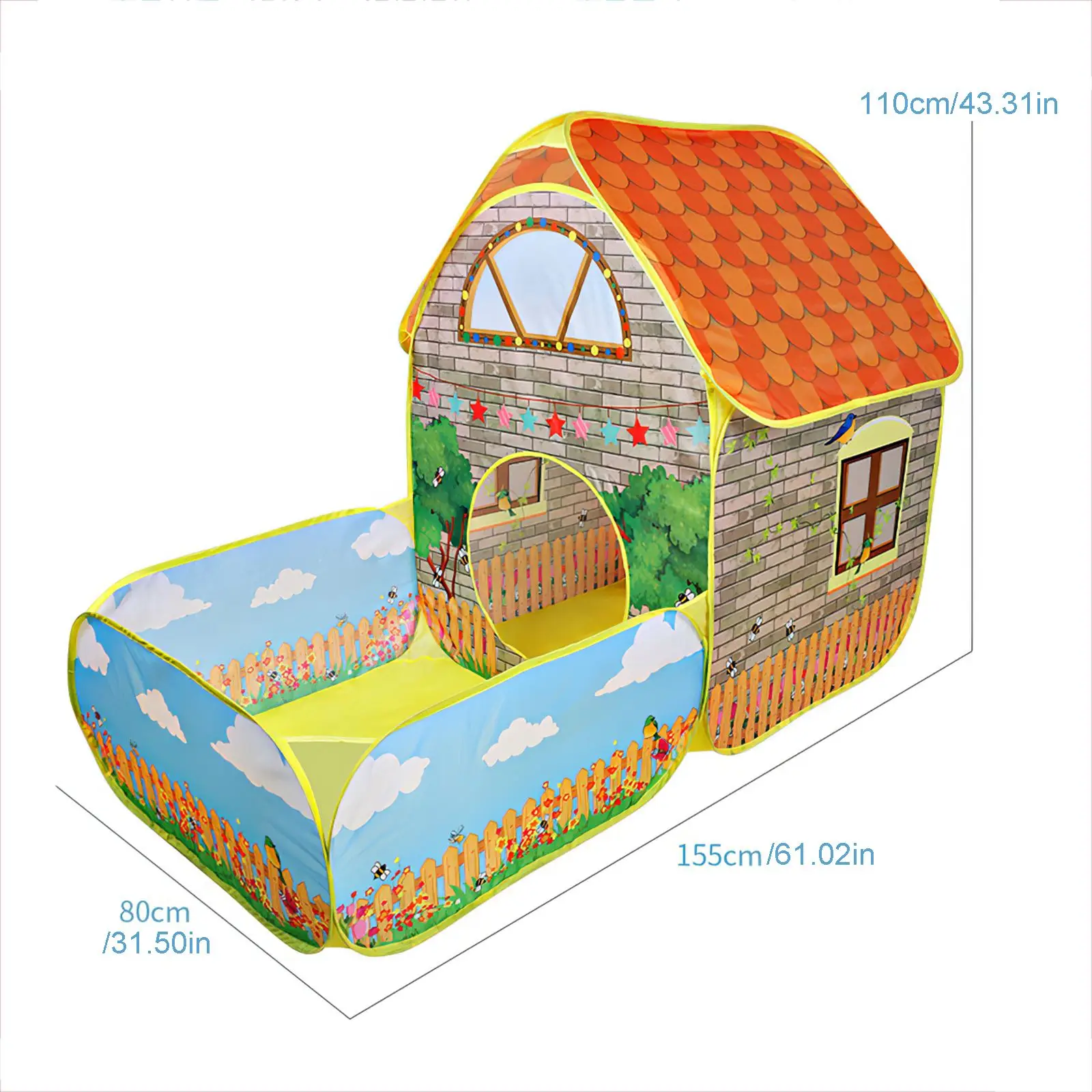 

Kids Children Pop Up Tents House With Courtyard Garden Crawling Folding Tent House Boys Girls Play Tent Ball Pool Children Gift