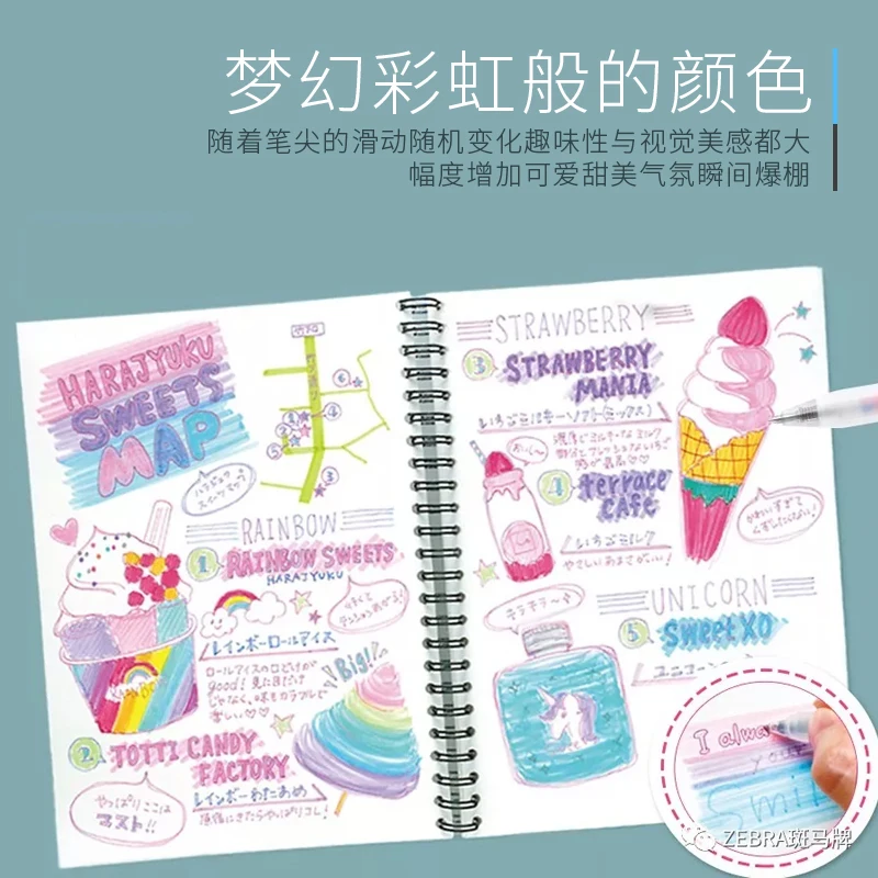 Японские Канцтовары ЗЕБРА МРАМОРНЫЕ цветные гелевые ручки 0 5 мм ограниченная