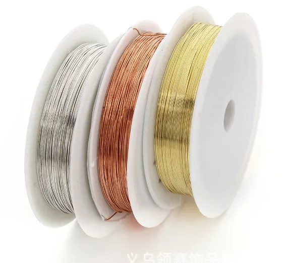 

0.4mm 15meter/lot silver/gold copper wire for Bracelet Necklace DIY Colorfast Beading Wire Jewelry Cord String for Craft Making