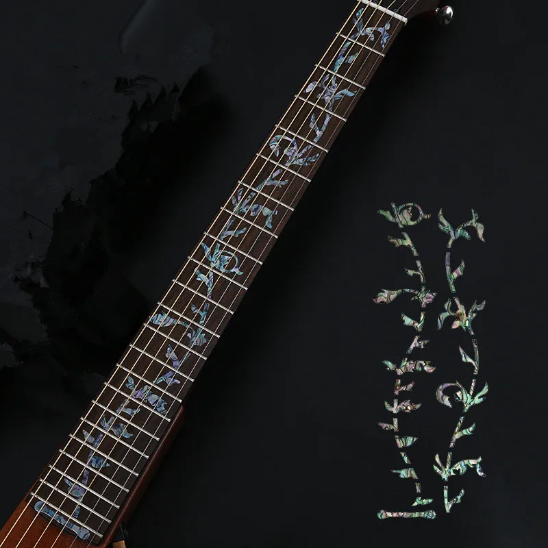 1pcs abnehmbare gitarre griffbrett aufkleber shell carving inlay aufkleber hohe viskosität ohne kleber marke für elektrische akustische teil