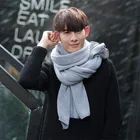 2020 Новый кашемировый мужской однотонный шарф зимняя теплая вязаная шаль и палантины бандана из пашмины длинный женский платок толстое одеяло