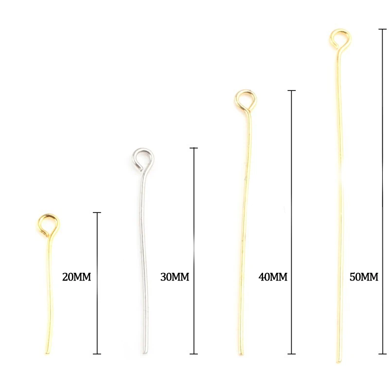 Золотистые/Серебристые шпильки с глазками 200 шт./лот 20 30 40 50 мм фурнитура для