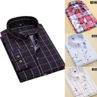 Мужская рубашка с длинным рукавом, Повседневная Облегающая рубашка с принтом, 2021