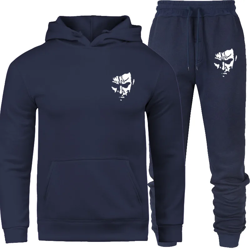 Осенняя и зимняя мужская толстовка с капюшоном Молодежная Спортивная комплект