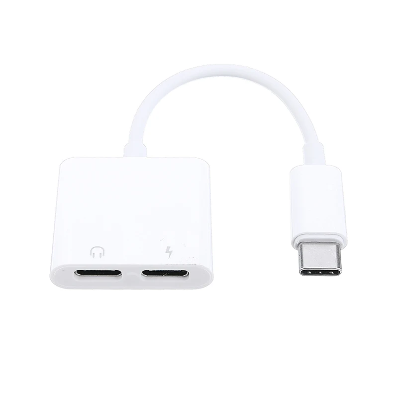 Новые поступления двойной 2 в 1 USB-C аудио и зарядное устройство наушники Тип C