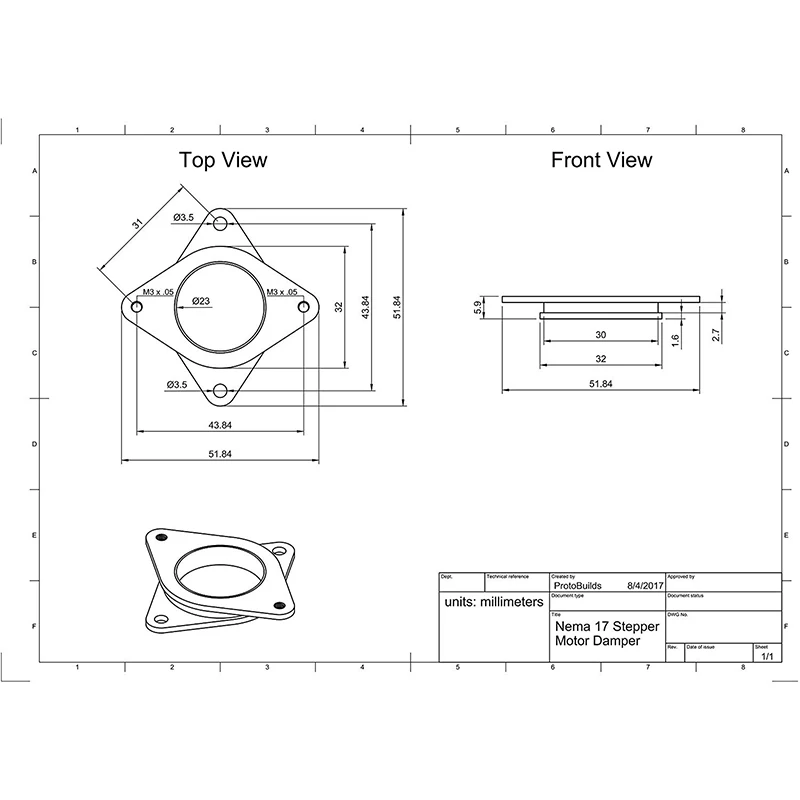 

Upgraded Nema 17 Stepper Steel And Rubber Vibration Dampers With Screw -Cnc For 3D Printer Creality Cr-10, Cr-10S Machine Cnc 3D