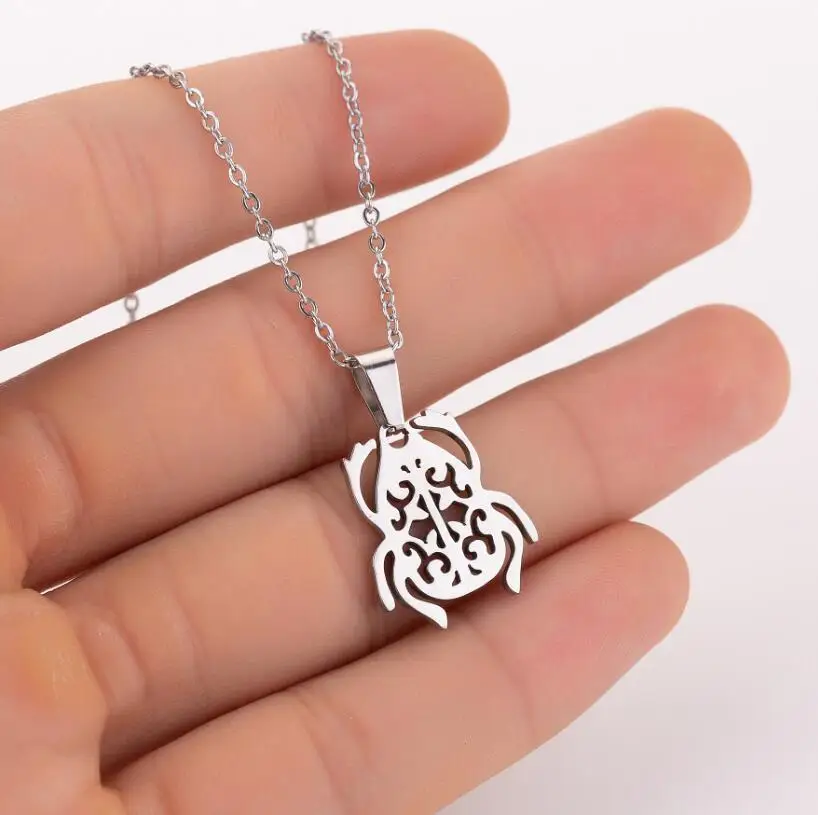 Колье-подвеска SMJEL World Map Earth для мужчин из нержавеющей стали с цепочкой жука, волка и горы для женщин винтажных ювелирных украшений в подарок.