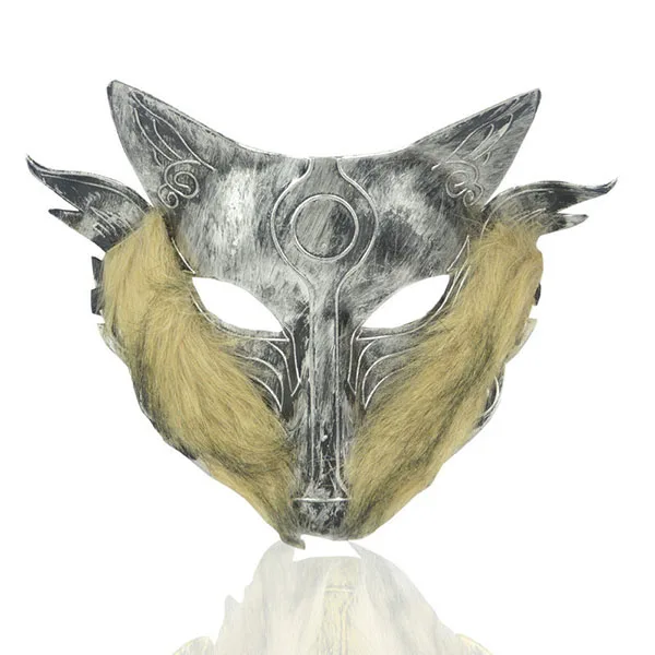Hairy Silver Strongwell Волчья личина, маска животного полное лицо волк головной убор оборотень голова Волка взрослый ребенок маска для Хэллоуина, ужасы вечерние Cos - Цвет: Hairy Silver