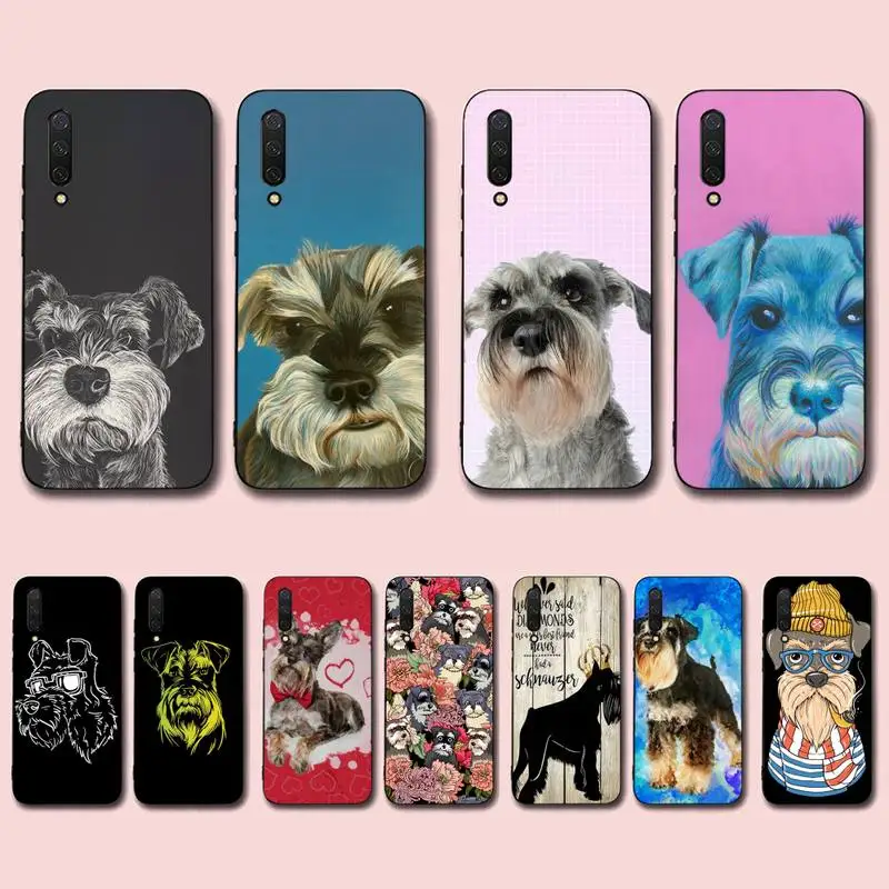 

FHNBLJ Lovely Dogs Schnauzer Design Cute Animals Phone Case for Xiaomi mi 5 6 8 9 10 lite pro SE Mix 2s 3 F1 Max2 3