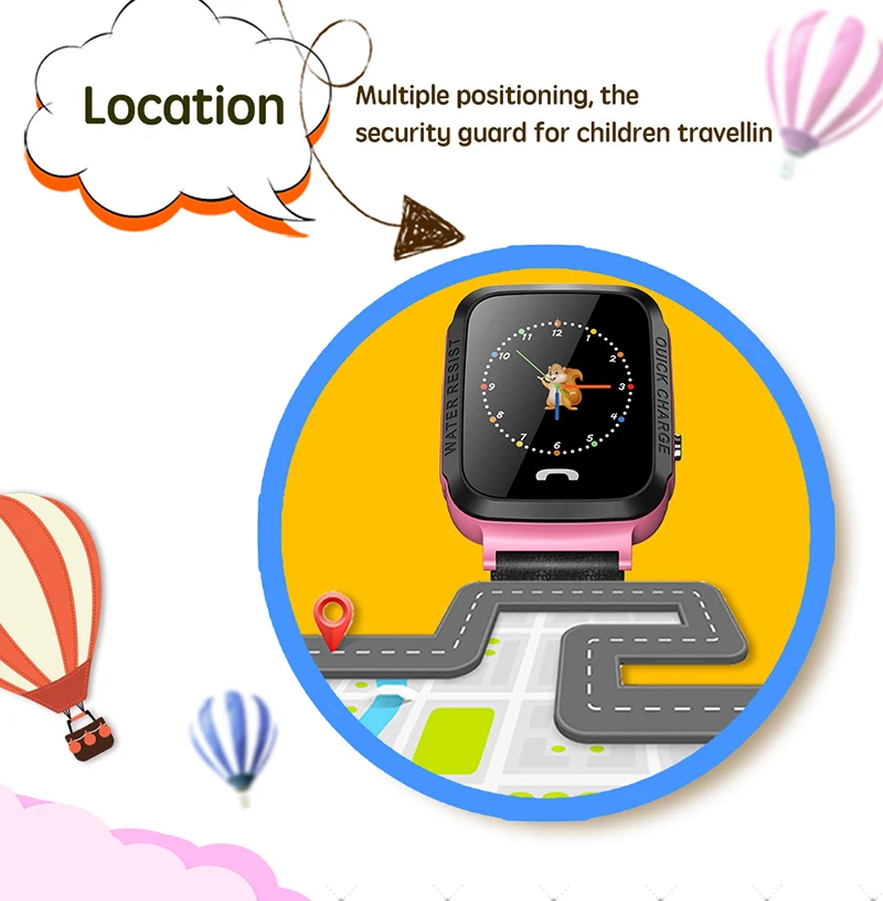 Детские умные часы телефон gps трекер SIM карта SOS Вызов для ребенка сенсорный экран