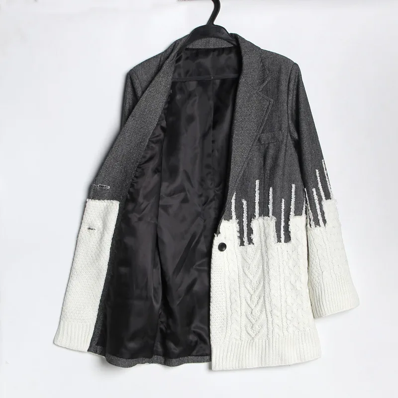 

Autumn 2020 new women's sweater coat thicker female Patchwork knit cardigan female spring and winter outer wear Y289