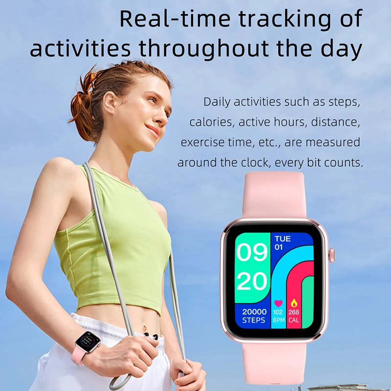 

LIGE 2021 New Women Smart Watch Men Real-time Activity Tracker Heart Rate Monitor Sports Ladies Smart Watch Men For Android IOS