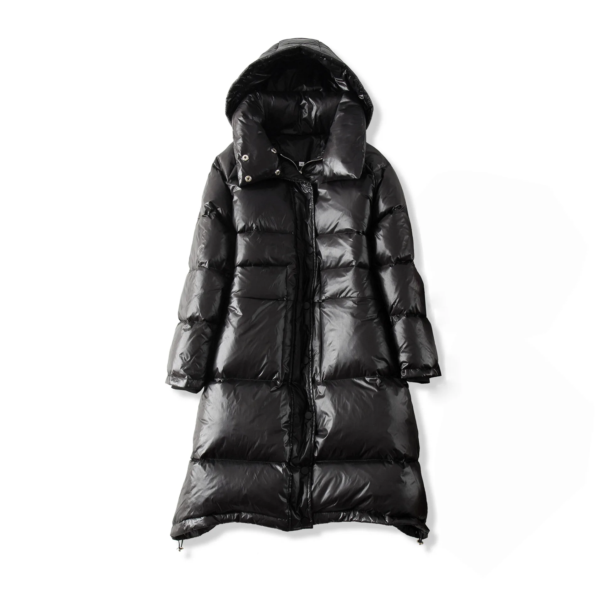 Женская длинная парка на белом утином пуху плотный теплый пуховик верхняя одежда