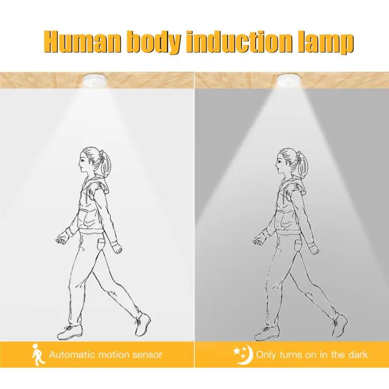 

LED Human Body Motion Induction Night Lights Motion USB Rechargeable Energy-saving Bedroom Washroom Stairs Intelligent Lamps