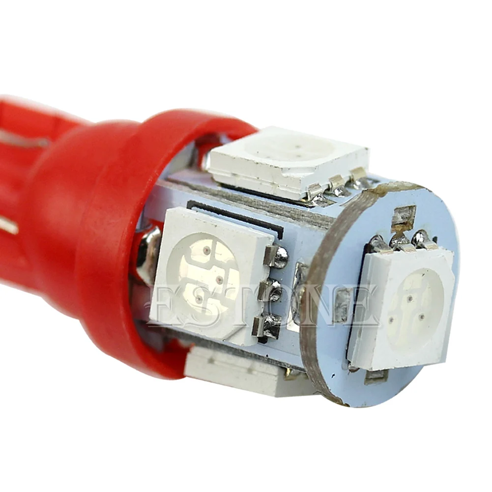 T10 5050 5 светодиодный SMD 194 168 W5W красный ксеноновый светильник Wedge Bulb Автомобильный